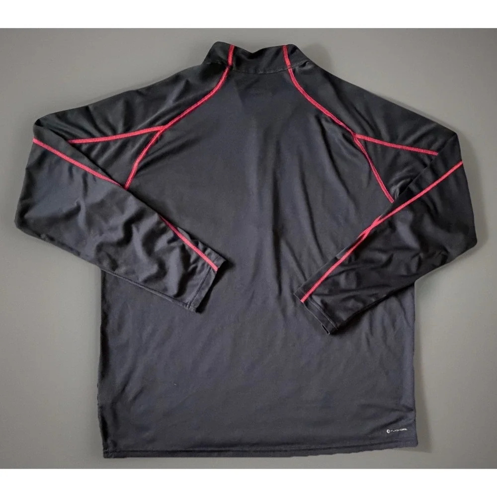 The North Face Pullover FlashDry 1/4 Quarter Zip Shirt Black Logo Large JBHS